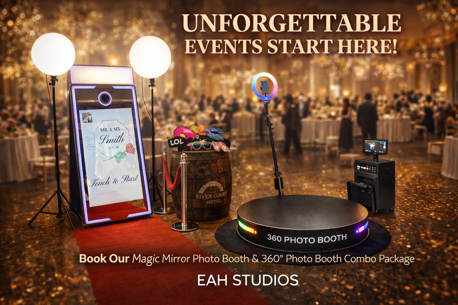 🥇Gold (Magic Mirror + 360 Booth Packages)              📍 Kilkenny & within  30km            🚗 Travel fee applies outside this area